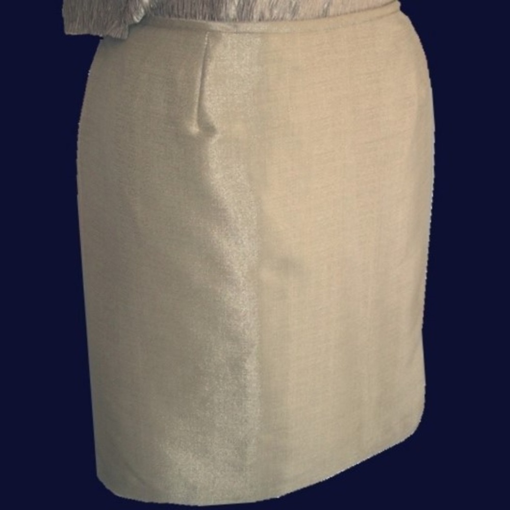 Shiny Tone-on-Tone Light Gold Skirt